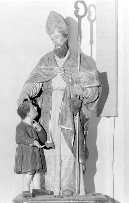 San Biagio guarisce un fanciullo (statua) - bottega campana (prima metà sec. XX)