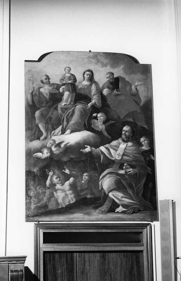 San Nicola da Tolentino intercede per le anime del purgatorio (dipinto) - ambito campano (sec. XVIII)