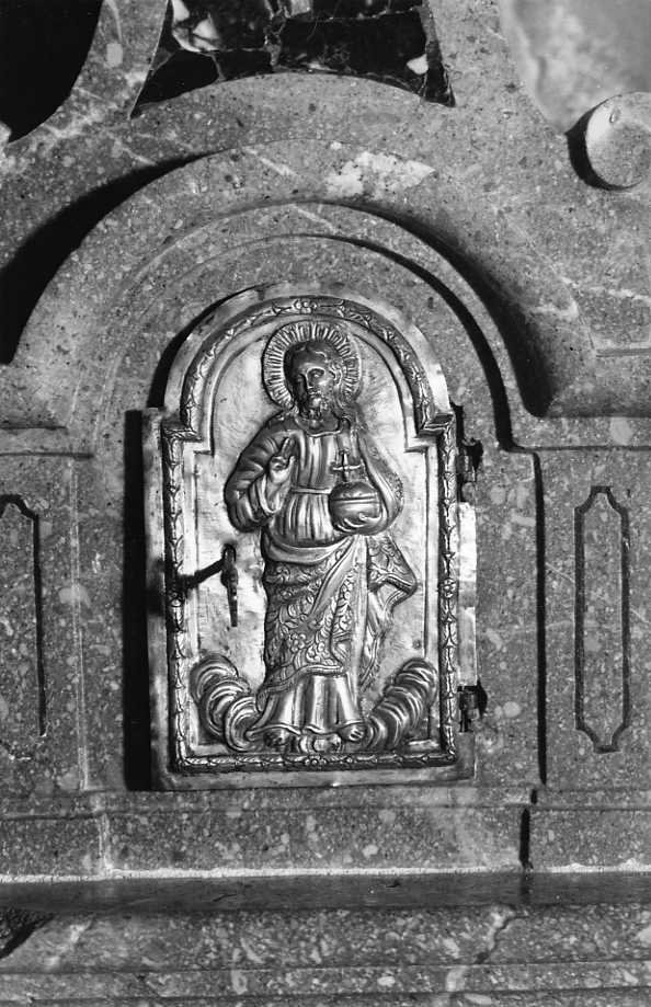 Cristo Salvatore (sportello di tabernacolo) - bottega campana (sec. XVIII)