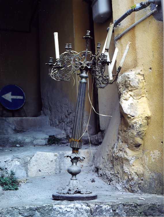 candelabro, serie - bottega campana (primo quarto sec. XX)
