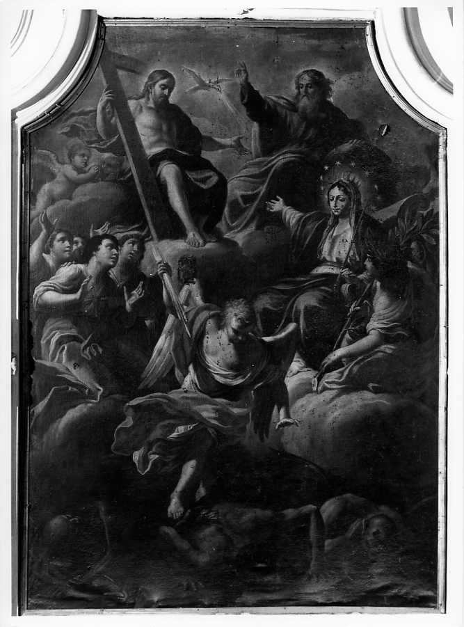 Madonna che intercede per le anime del purgatorio presso la Trinità (dipinto) - ambito napoletano (sec. XVIII)