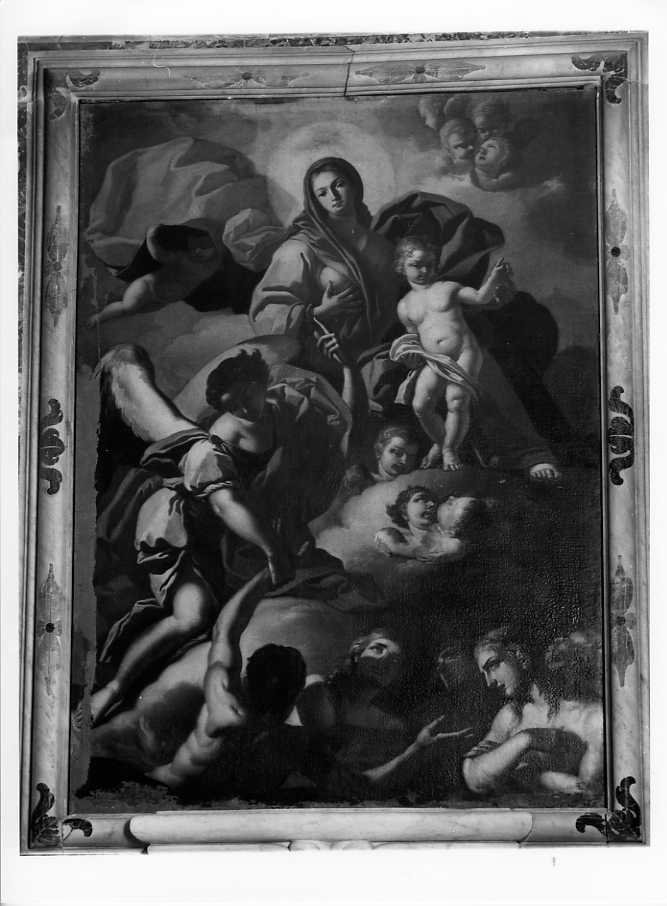 Madonna che intercede per le anime del purgatorio (dipinto) - ambito campano (sec. XIX)
