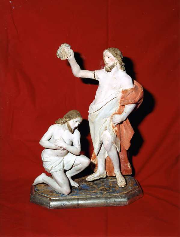 battesimo di Cristo (scultura) - bottega campana (fine sec. XIX)