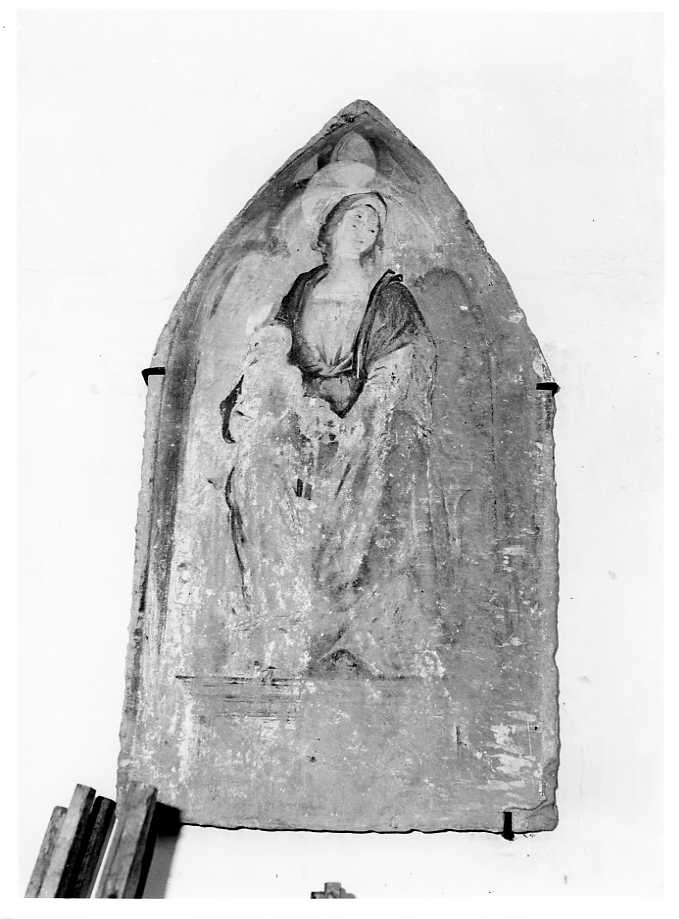 Madonna con Bambino in trono (dipinto) - ambito campano (sec. XVIII)