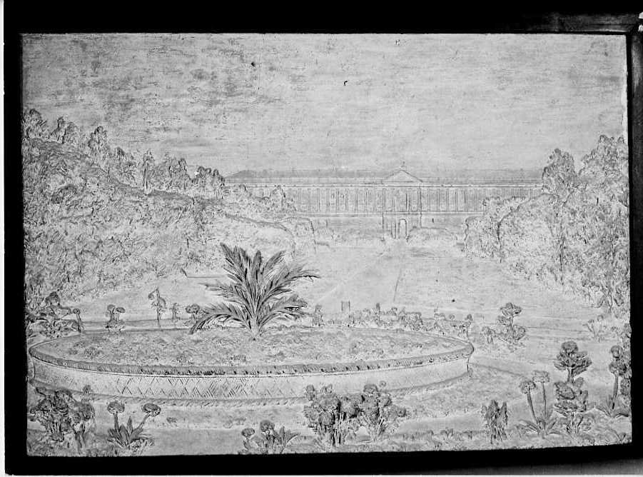 prospetto della Reggia di Caserta visto dal Parco (rilievo) di Buccini Onofrio (seconda metà sec. XIX)