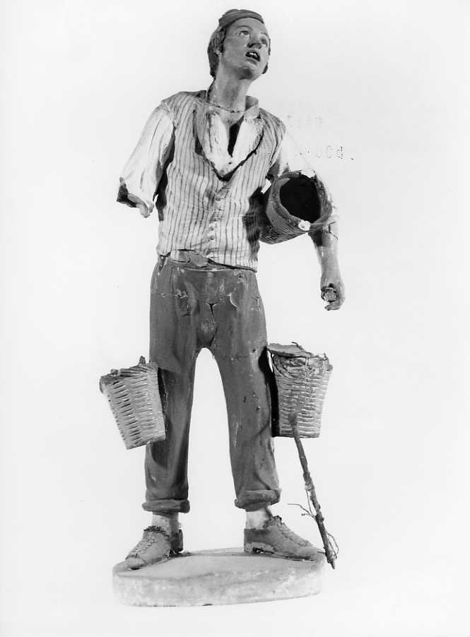 figura maschile (statuetta di presepio) - bottega siciliana (sec. XIX)