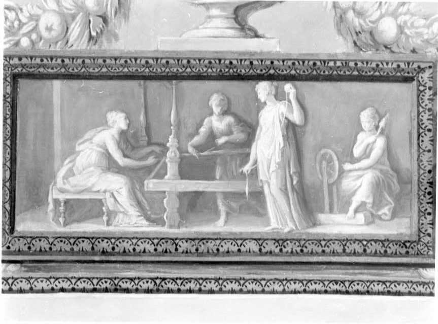 virtù domestiche (dipinto) di Brunelli Carlo, De Angelis Desiderio (sec. XVIII)