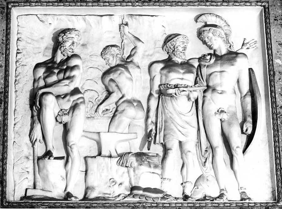 Vulcano consegna le armi a Marte (rilievo, opera isolata) di D'Antonio (sec. XIX)