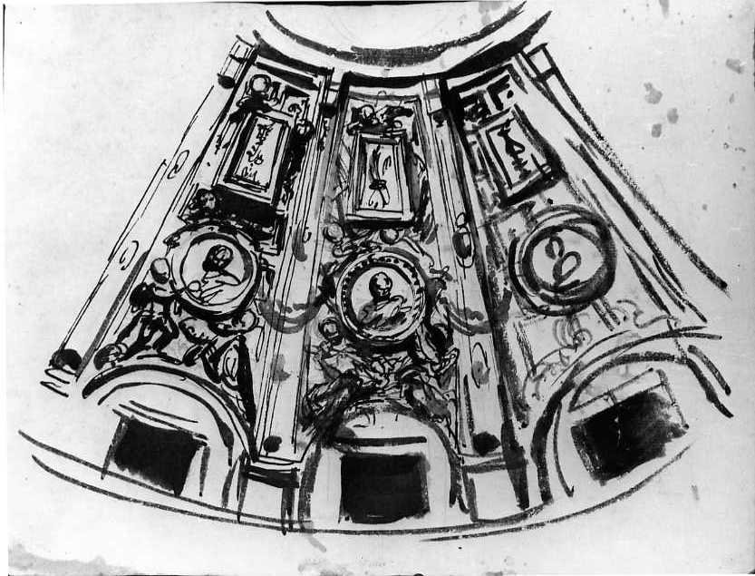 decorazione della tribuna di San Pietro (disegno) di Vanvitelli Luigi (metà sec. XVIII)