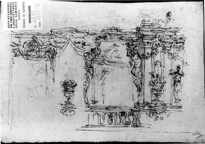 decorazione di ambiente (disegno) di Vanvitelli Luigi (secondo quarto sec. XVIII)