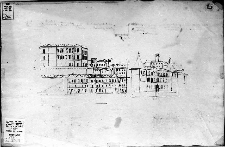 Veduta della città di Lisbona (disegno) di Vanvitelli Luigi (primo quarto sec. XVIII)