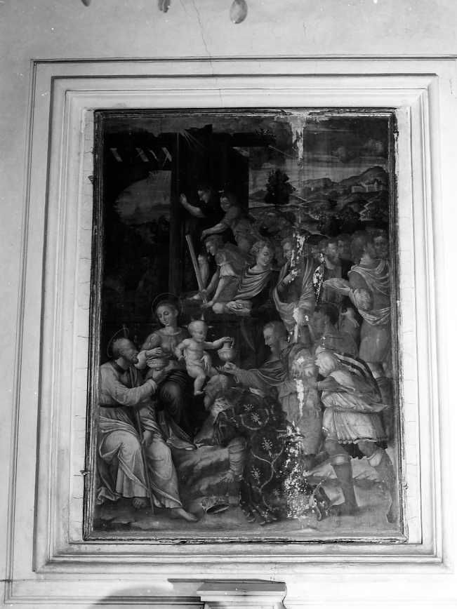 adorazione dei Re Magi (dipinto) di Negroni Pietro detto Zingarello (attribuito) (sec. XVI)