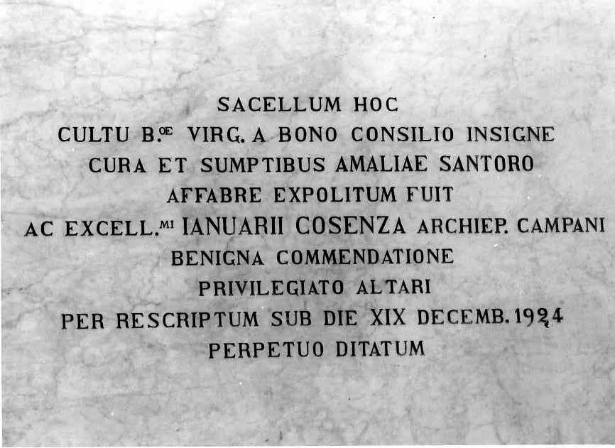 lapide commemorativa - bottega campana (sec. XX)