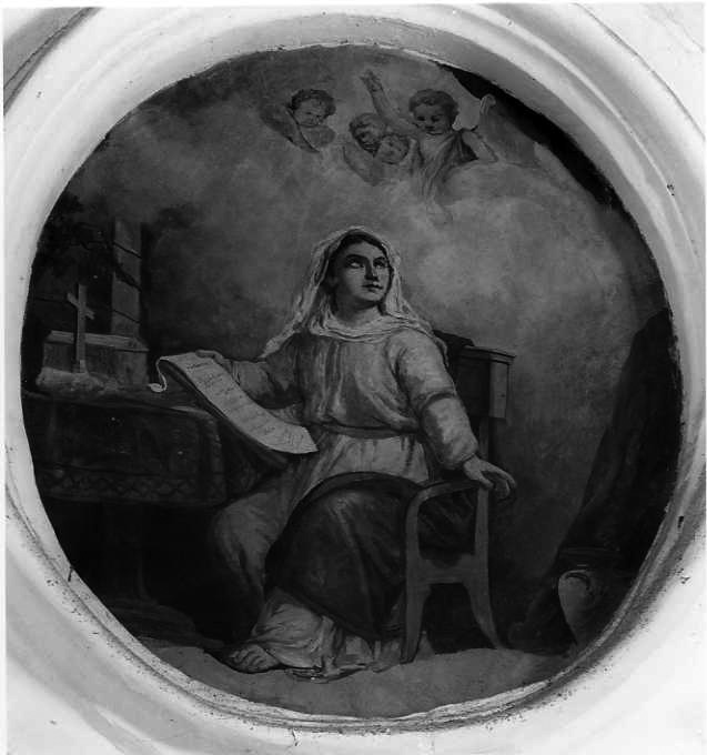 figura femminile seduta (dipinto) - ambito campano (prima metà sec. XX)