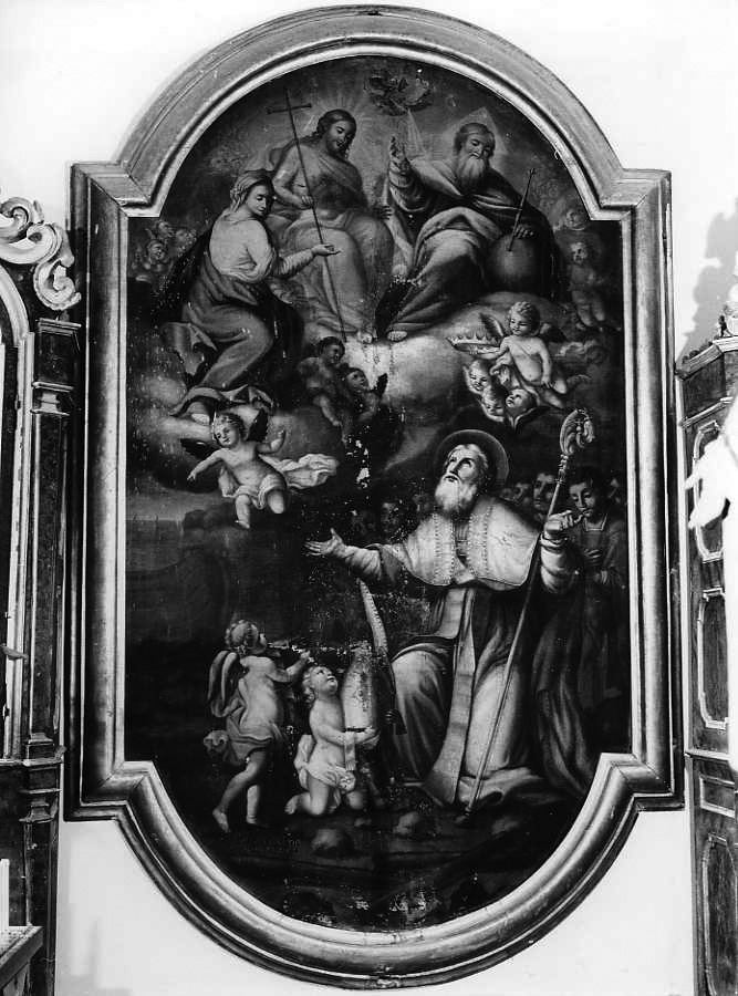Madonna e la Santissima Trinità appaiono a Sant'Elpidio (dipinto) di Oliveto P (sec. XVIII)