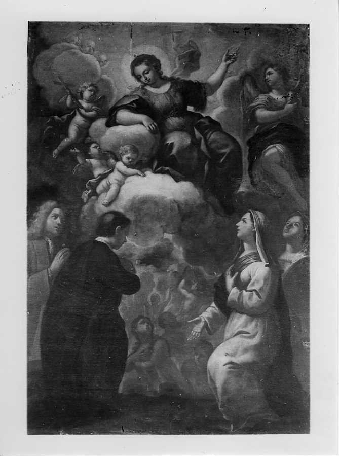 Madonna che intercede per le anime del purgatorio (dipinto) di Giordano Luca (maniera) (sec. XVIII)