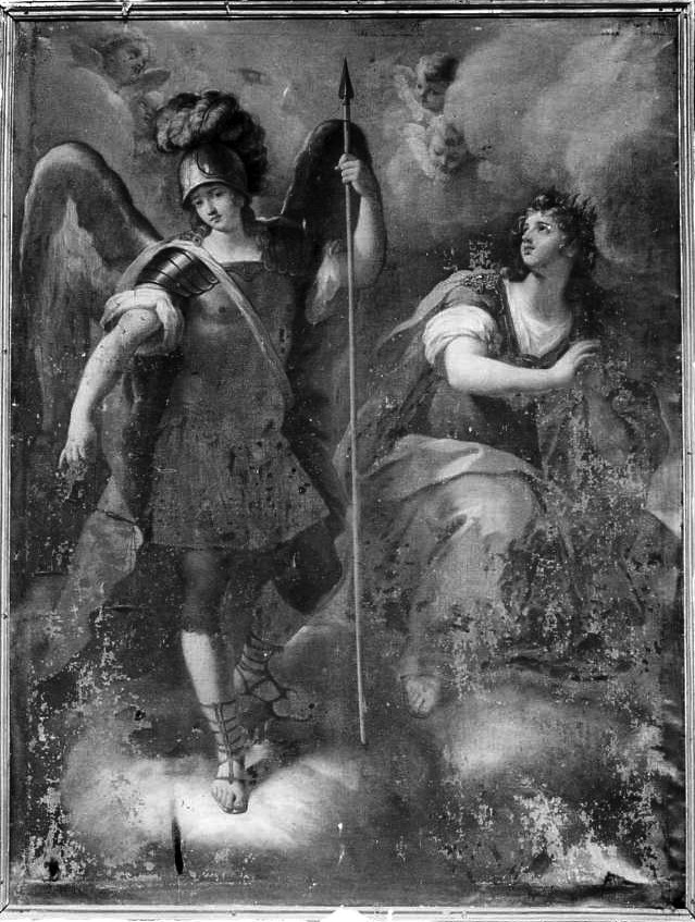 San Michele ed una Santa (dipinto) - ambito napoletano (sec. XVIII)