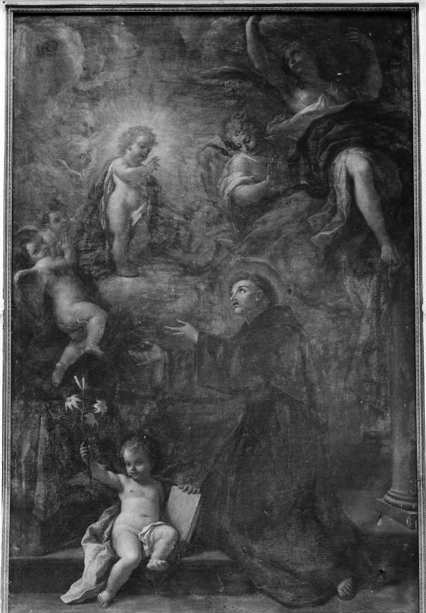 apparizione di Gesù Bambino a Sant'Antonio da Padova (dipinto) di De Matteis Paolo (sec. XVII)