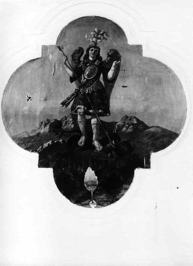 San Michele Arcangelo combatte Satana (dipinto) - ambito napoletano (seconda metà sec. XIX)