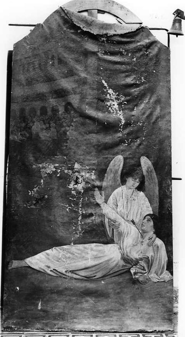Santa martire con angelo (dipinto) - ambito campano (prima metà sec. XX)