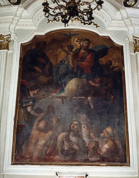 Madonna del Carmelo intercede per le anime del purgatorio (dipinto, opera isolata) - ambito campano (sec. XVII)