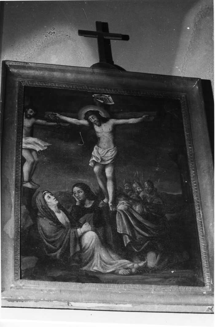 stazione XII: Gesù innalzato e morto in croce (dipinto) - ambito campano (sec. XIX)