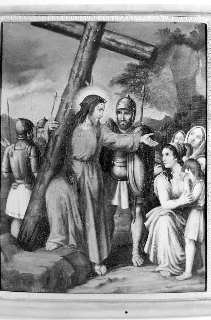 stazione VIII: Gesù consola le donne di Gerusalemme (dipinto) - ambito campano (sec. XIX)