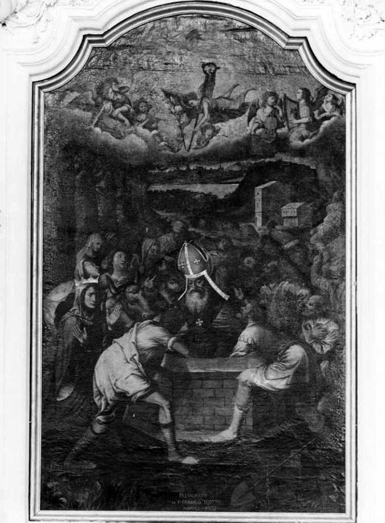 San Prisco estratto dal pozzo (dipinto) - ambito campano (fine/inizio secc. XVI/ XVII)