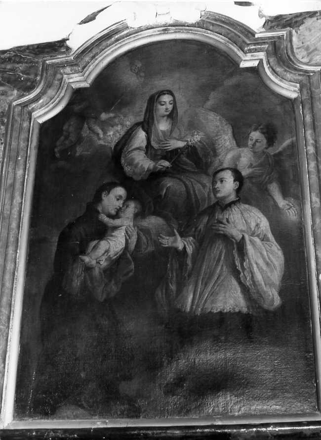 Madonna con San Luigi Gonzaga e Sant'Antonio con il bambino (dipinto) - ambito napoletano (sec. XVIII)