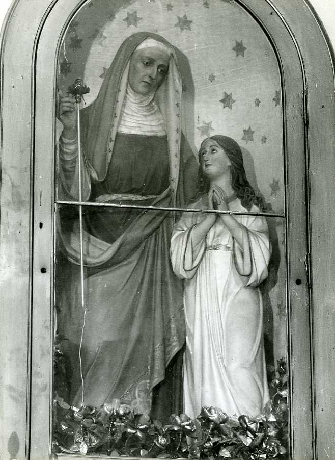 Maria Vergine bambina e Sant'Anna (gruppo scultoreo) di Malecore Giuseppe (sec. XX)
