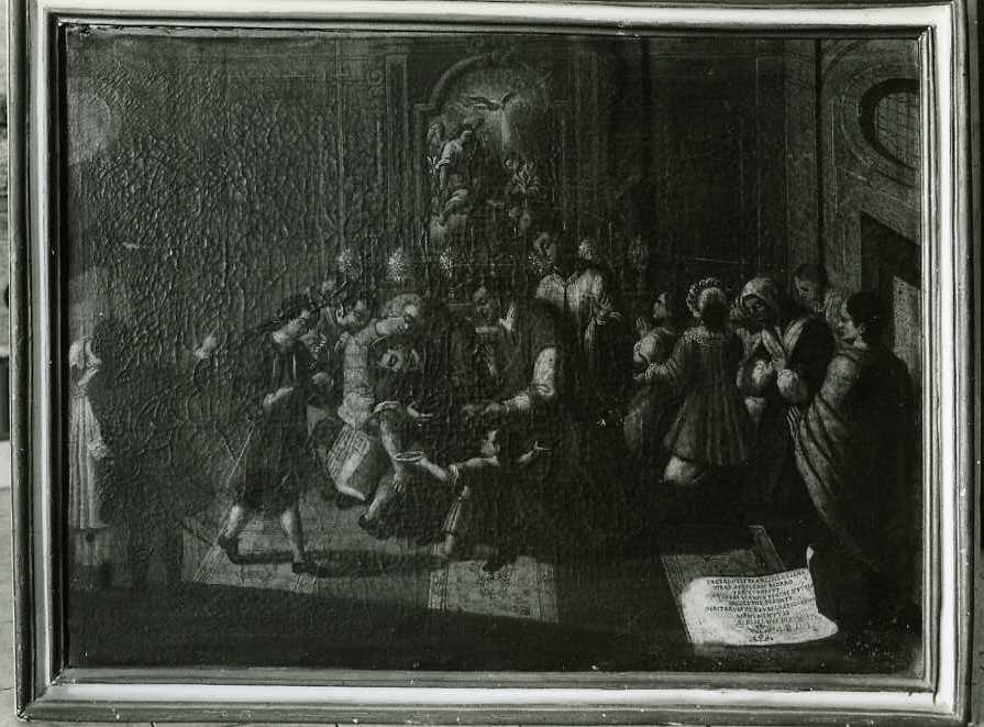 Il sacerdote Francesco D'Elena colto da apoplessia in chiesa (dipinto) - ambito campano (sec. XVIII)