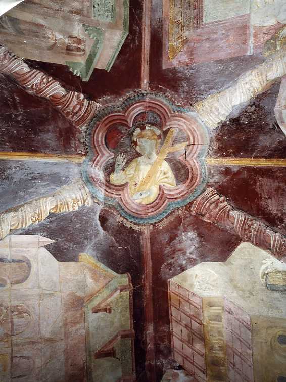 Cristo con strumenti della Passione (dipinto) - ambito marchigiano (secondo quarto sec. XV)