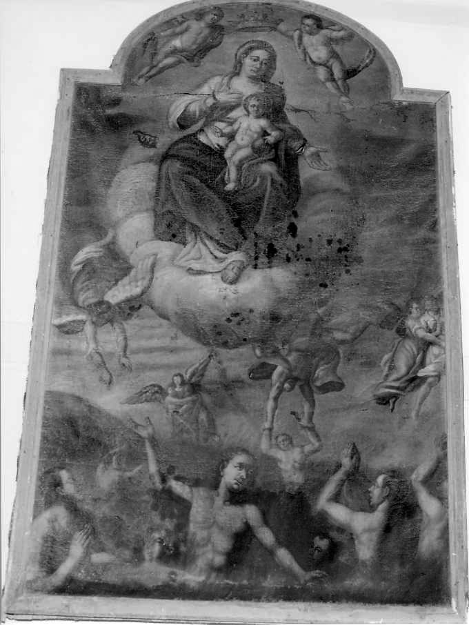 Madonna con Bambino, angeli e anime purganti (dipinto) - ambito campano (sec. XIX)