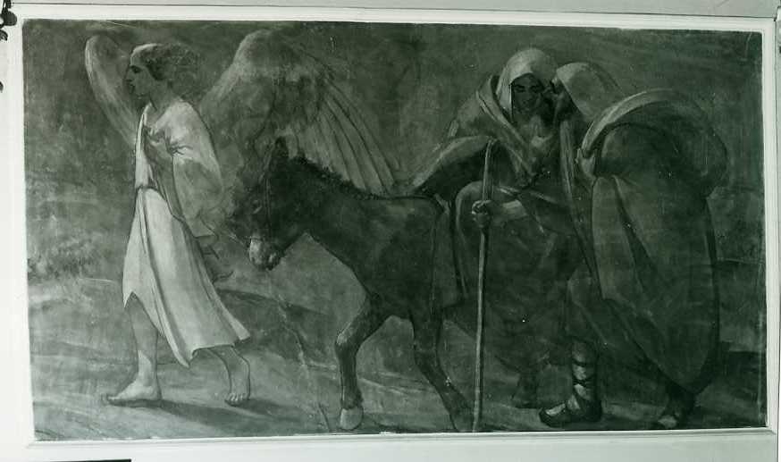 fuga in Egitto (dipinto) di Bocchetti Gaetano (sec. XX)