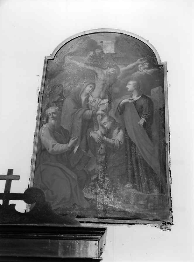 crocifissione di Cristo con la Madonna, Santa Maria Maddalena e San Giovanni Evangelista (dipinto) - ambito campano (fine/inizio secc. XVIII/ XIX)