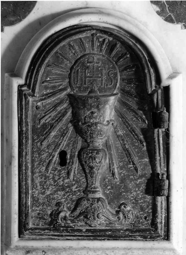 calice eucaristico (sportello di tabernacolo) - bottega campana (metà sec. XVIII)