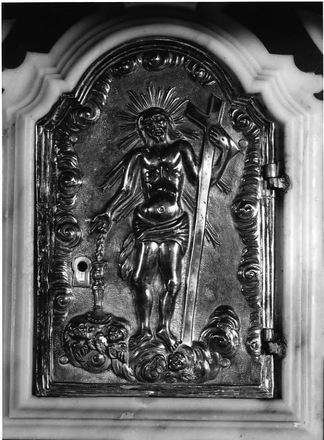 Cristo risorto (sportello di tabernacolo) - bottega campana (sec. XVIII)
