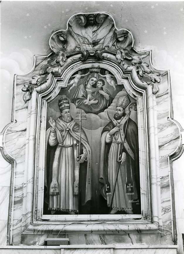 apparizione della Madonna con Bambino a San Nicola e San Silvestro (dipinto) di Ciccarelli F (prima metà sec. XX)