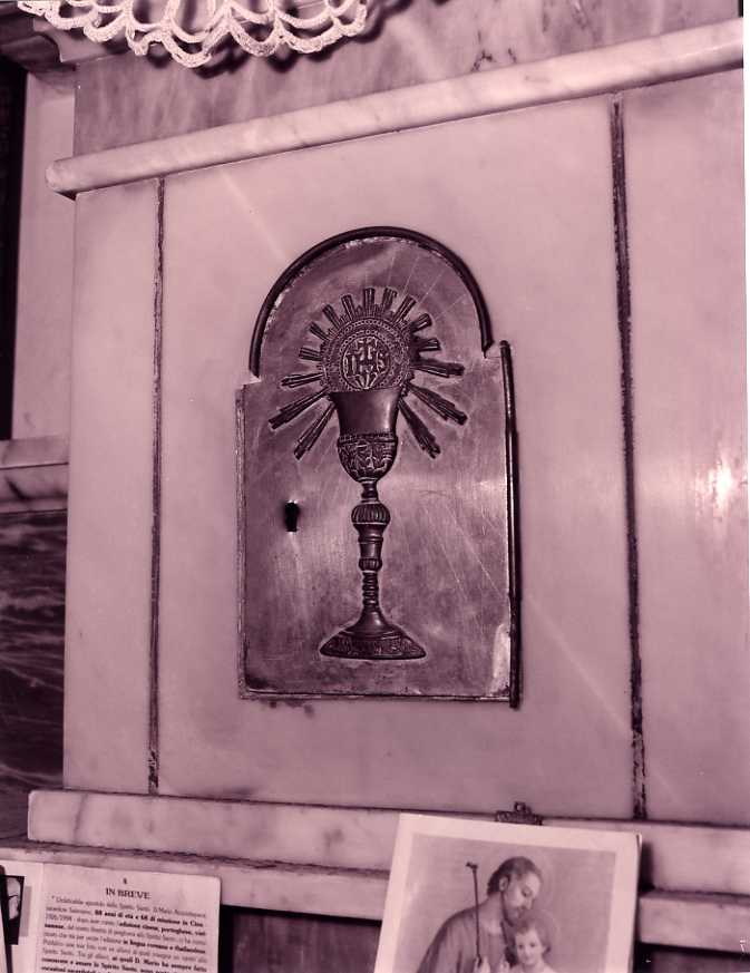 calice eucaristico (sportello di tabernacolo) - bottega campana (primo quarto sec. XX)
