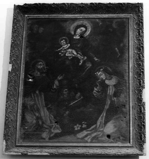 Madonna del Rosario con San Domenico e Santa Caterina da Siena (dipinto) - ambito campano (inizio sec. XIX)