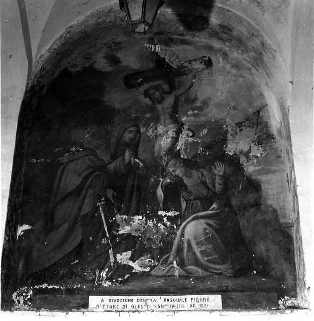 crocifissione di Cristo (dipinto) - bottega campana (sec. XIX)