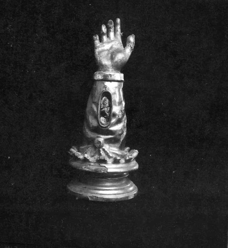 reliquiario antropomorfo - a braccio - bottega campana (sec. XVIII)
