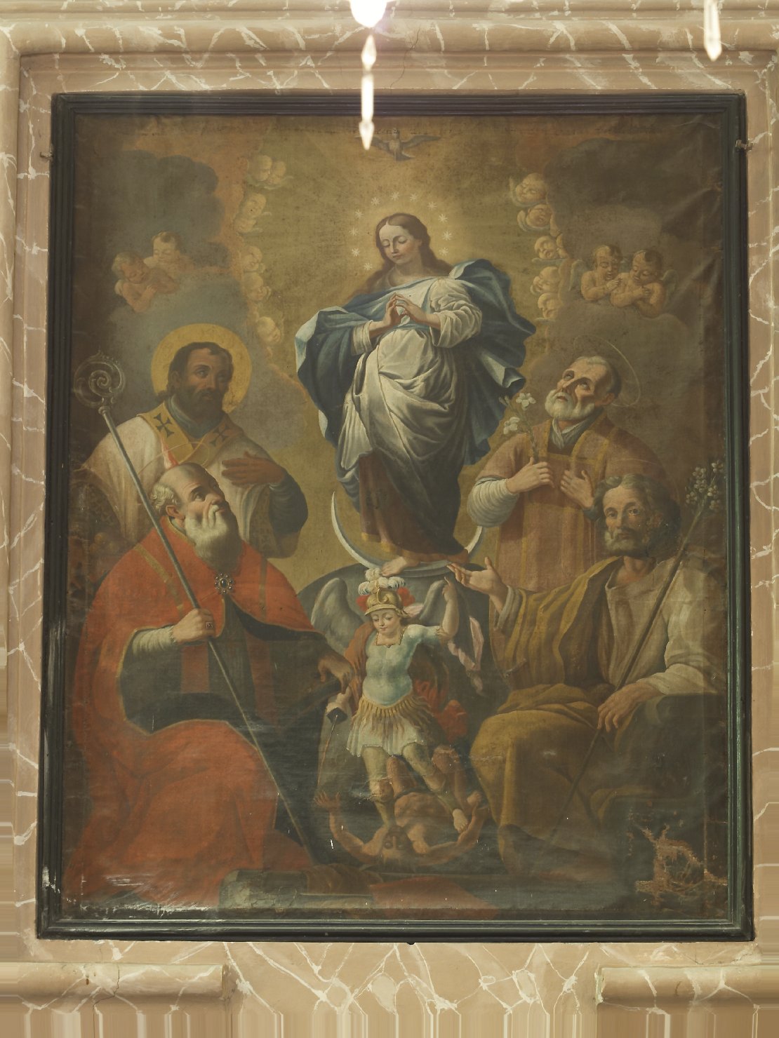 Madonna Immacolata e Santi (dipinto, opera isolata) - ambito beneventano (fine sec. XVII)
