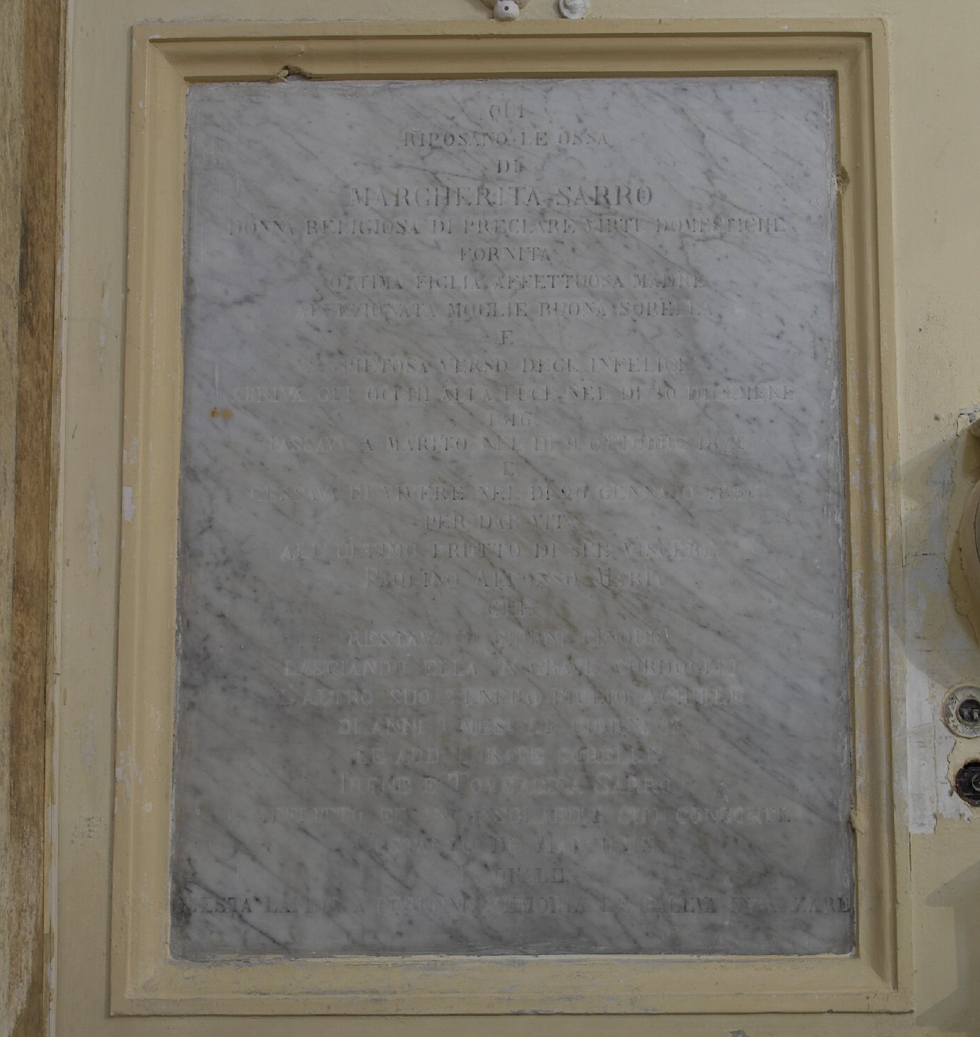 lapide tombale, opera isolata - bottega campana (sec. XIX)