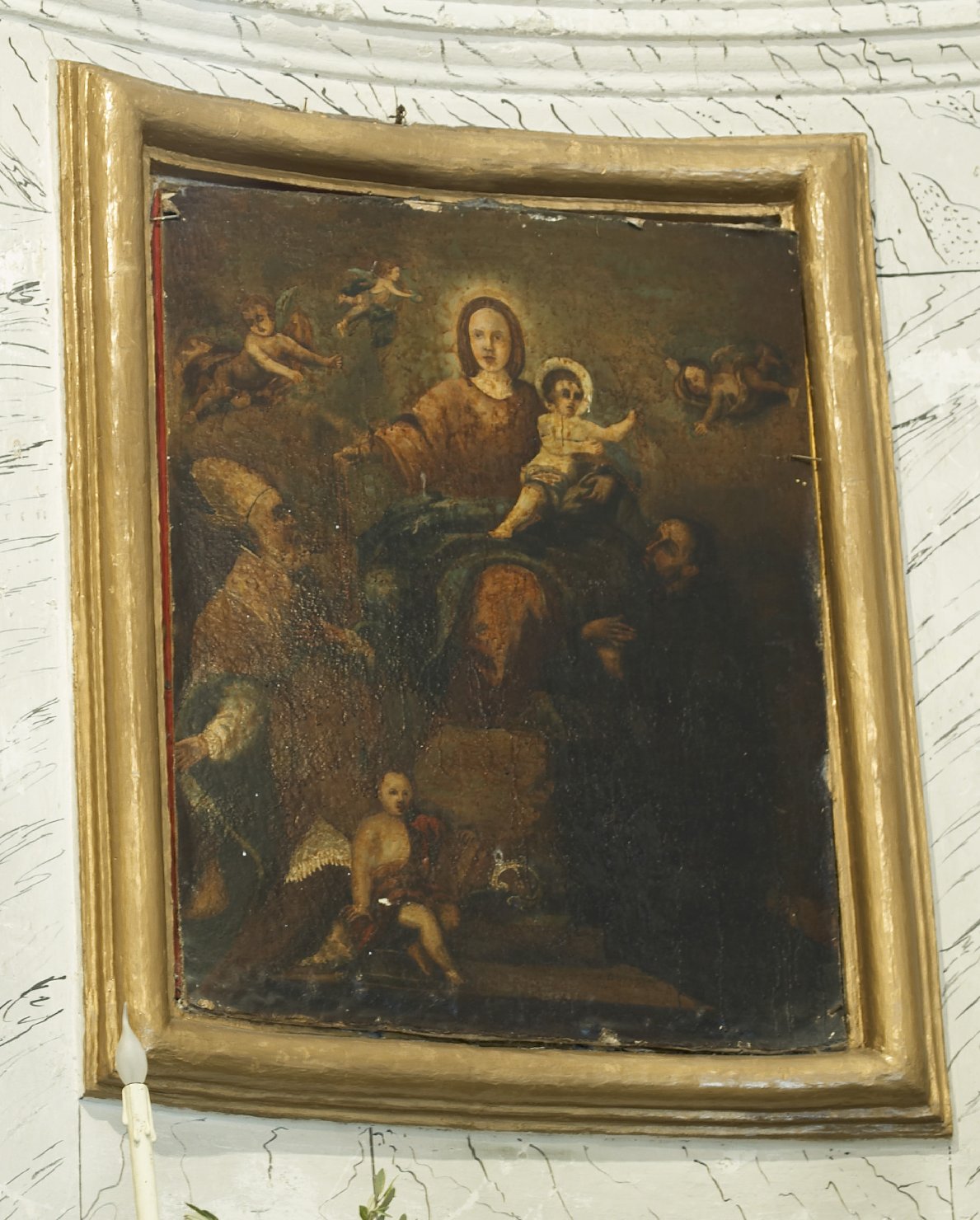 Madonna in Gloria tra San. Vincenzo e San. Anastasio, Madonna con Bambino e Santi (pala d'altare) - ambito campano (seconda metà sec. XVIII)
