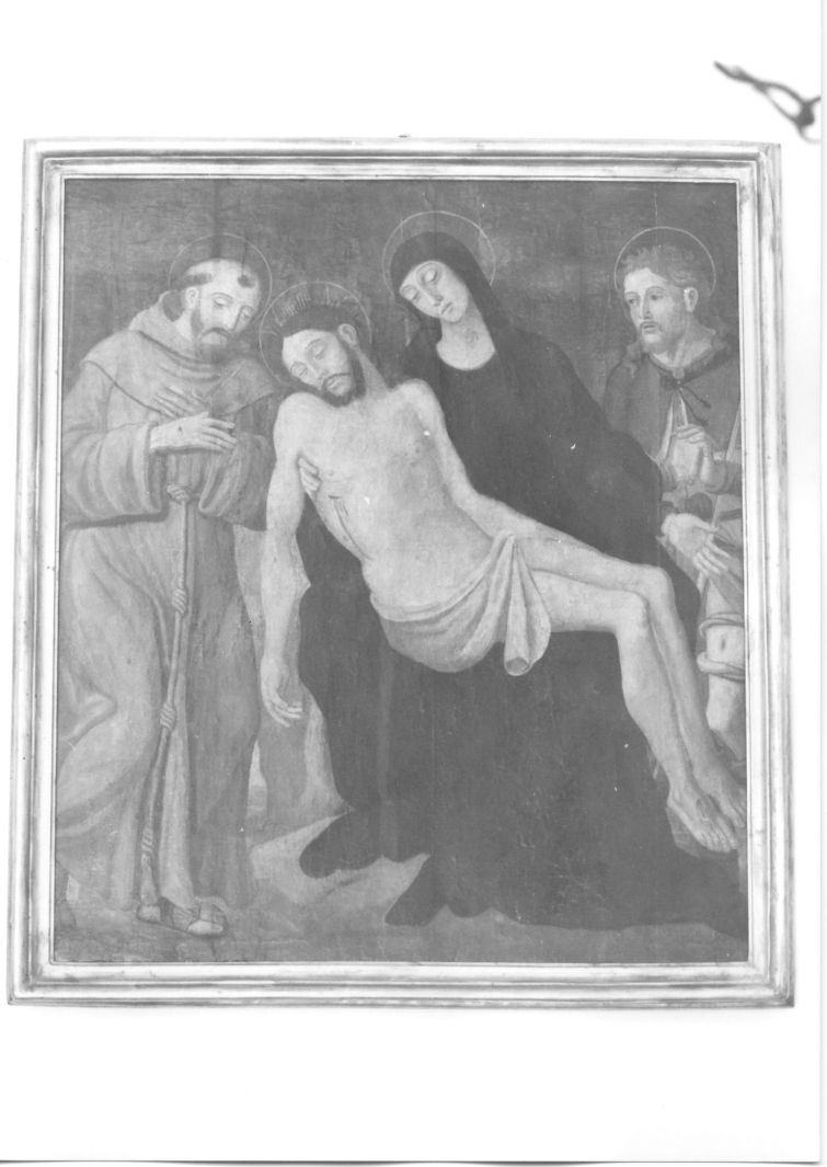 Cristo in pietà con San Rocco e San Francesco (dipinto) - ambito Italia meridionale (inizio sec. XVI)