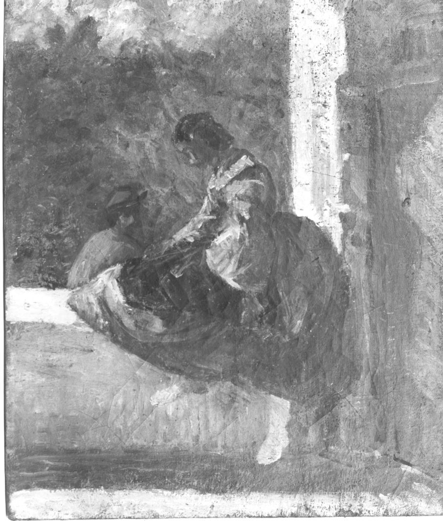 scena familiare (dipinto, opera isolata) di Martelli Achille (attribuito) (seconda metà sec. XIX)