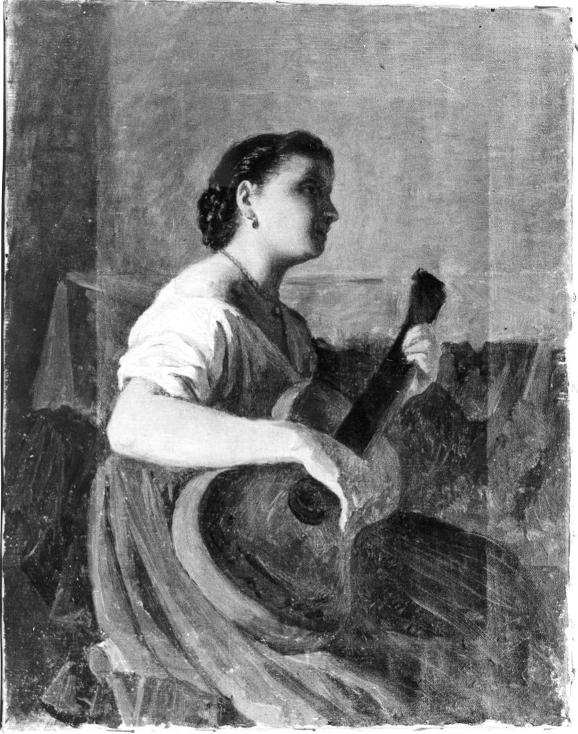 ritratto di donna (dipinto, opera isolata) di Martelli Achille (attribuito) (seconda metà sec. XIX)