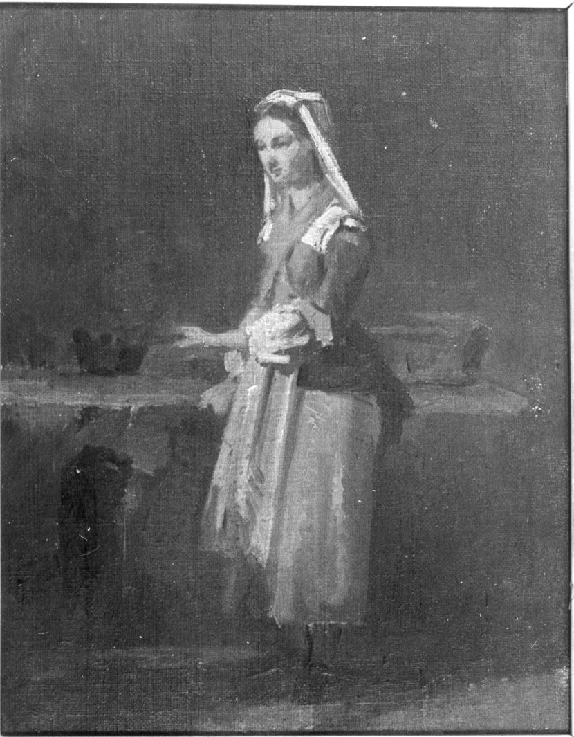 ritratto di donna in costume bagnolese (dipinto, opera isolata) di Lenzi Michele (attribuito) (seconda metà sec. XIX)