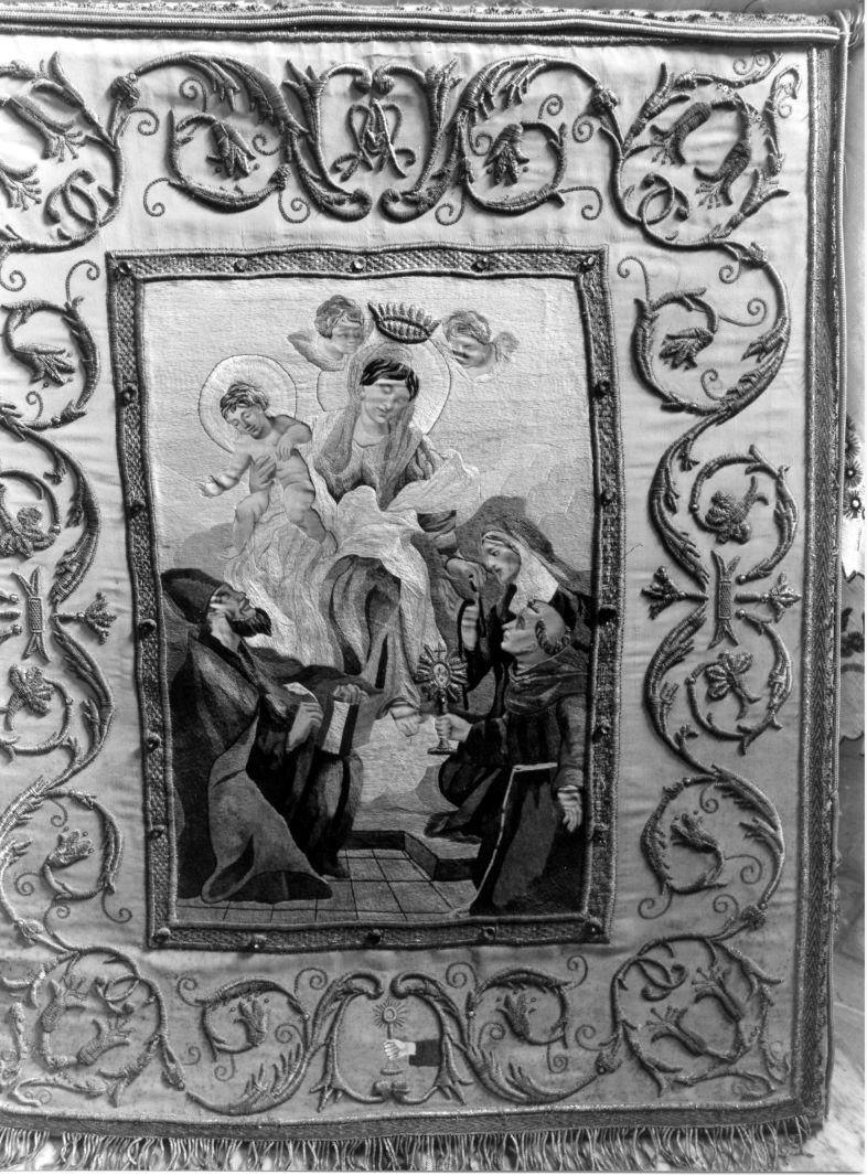 Madonna con Bambino e Santi (stendardo processionale) - manifattura campana (sec. XVIII)